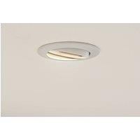 Prios recessed ceiling light Fibur, white, aluminium, 8.2 cm