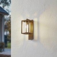 Lucande outdoor wall light Ferda, hanging, brown, IP44, E27