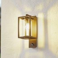Lucande outdoor wall lamp Ferda, sensor, hanging, bronze, E27