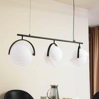 Lucande Helva (Scandinavian) Pendant Light in White (3 Bulbs, E27) - Designer Pendant Light Dining Table Lamp Pendant Lamp Living Room Light