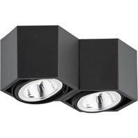 Euluna Elvas ceiling light, pivotable two-bulb, black