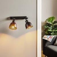 Euluna Emoti wall light, two-bulb, black