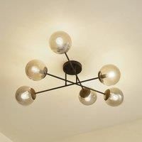 Lindby Isamer ceiling light, smoke grey, 80 cm, globe