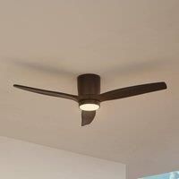 Lucande LED ceiling fan Sorin, black, DC, quiet