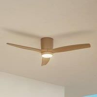 Lucande LED ceiling fan Sorin, beige, DC, quiet
