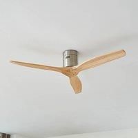 Lucande Vindur ceiling fan, nickel, DC, quiet, 132 cm