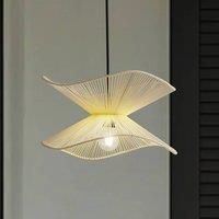 Lindby outdoor pendant light Valdorin, beige, cotton, 40cm