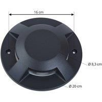 Lucande LED floor spotlight Jeffrey, black, 4-bulb, 20 cm