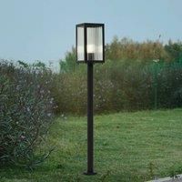 Lindby Bolgar Outdoor Light (Splash-Proof (Modern) in Black Metal (1 Bulb, E27) - Path Light Bollard Light Path Lamp Base Light