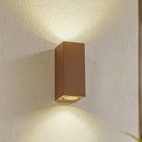 Lucande outdoor wall light Xava, up/down, bronze, 2-bulb, GU10