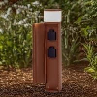 Lucande Corban pillar light, rust, door, 2 sockets, G9