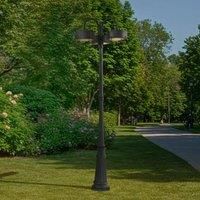 Prios LED outdoor light Thorus, 204 cm, black, 3-bulb, IP44