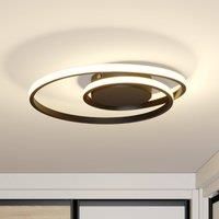 Lindby Kyron LED Ceiling Light Dimmable (Modern) in Black Aluminium (1 Bulb) - Ceiling Light Living Room Light