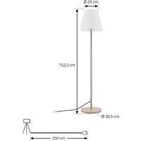 Lucande Jaimy Floor Lamp (Modern) in Cream (1 Bulb, E27) - Textile Floor Lamp, Floor Lamp, Living Room Lamp