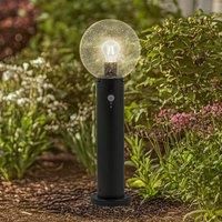 Lindby Dangan Outdoor Light with Motion Sensor (Splash-Proof (Modern) in Transparent Glass (1 Bulb, E27) - Path Light Bollard Light Path Lamp Base Light