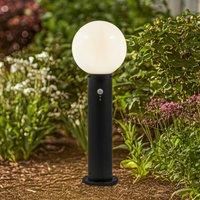 Lindby Dangan Outdoor Light with Motion Sensor (Splash-Proof (Modern) in White Glass (1 Bulb, E27) - Path Light Bollard Light Path Lamp Base Light