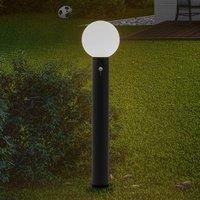 Lindby Dangan Outdoor Light with Motion Sensor (Splash-Proof (Modern) in White Glass (1 Bulb, E27) - Path Light Bollard Light Path Lamp Base Light