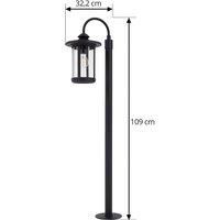Lindby Zayn path light, black, glass, height 109 cm, IP65