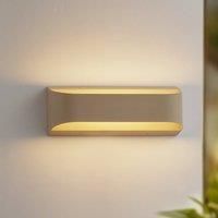 Lindby LED outdoor wall light Lenore, beige, metal, 36.5cm