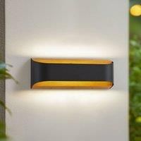 Lindby LED outdoor wall light Lenore, black, metal, 36.5cm