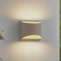 Lindby LED outdoor wall light Lenore, beige, metal, 13.5cm