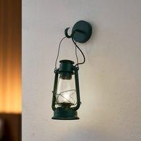 Lindby Raisa Wall Light, Indoor Wall Lamp (Lantern) in Green Metal (1 Bulb E14) - Wall Spotlight Wall Lighting Bedroom / Living Room Light