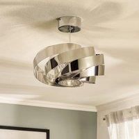 Euluna Vento ceiling light, chrome nickel-coloured, 40 cm, metal