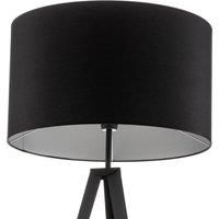 Euluna Tago floor lamp, tripod, black/silver lampshade
