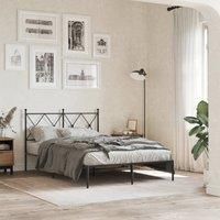 Metal Bed Frame without Mattress with Headboard Black 120x190cm