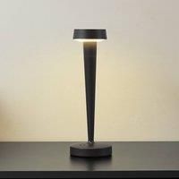 Lucande LED battery-powered candle holder Lea, vase, dark brown, 28 cm