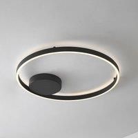 Lucande Smart LED ceiling light Moise, black, CCT, Tuya