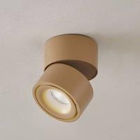 Arcchio LED ceiling spotlight Rotari, brown, 1-bulb, 8.9W