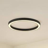 Lucande LED ceiling lamp Neor, black, 60 cm, CCT, dimmable