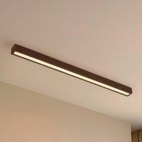 Lucande LED ceiling light Emara, dark wood, oak, dimmable