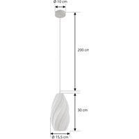 Lindby Nuvia pendant light, 15.5 cm, white, turned