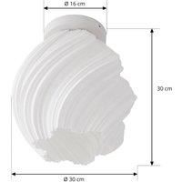 Lindby Nuvia ceiling light, height 32 cm, white, 3D print