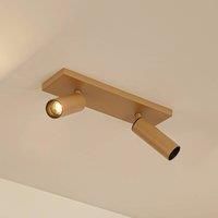 Arcchio Brinja Slim ceiling spotlight, brown, 2-bulb, GU10 MR11