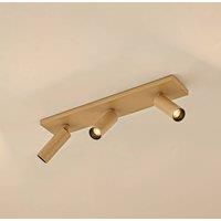 Arcchio Brinja Slim ceiling spotlight, brown, 3-bulb, GU10 MR11