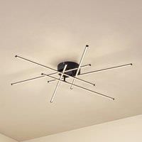 Lindby LED ceiling light Elviano, 80 cm, black, 3,000 K