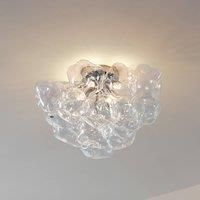Lucande Diborah ceiling light, clear, 49 cm, glass, G9