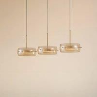 Lucande Martis LED pendant light, amber, 3-bulb, dimmable