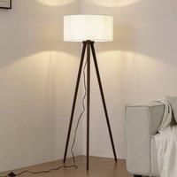 Lindby floor lamp Charlia, walnut