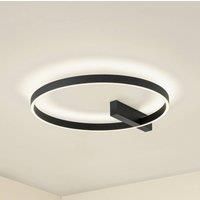 Lucande LED Wall lamp, black, frosted, CCT