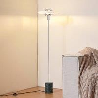 Lindby Branford floor lamp, 130 cm, white/green, opal glass/marble