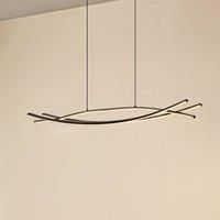 Lucande Sayori LED pendant light, 98 cm, black, dimmable