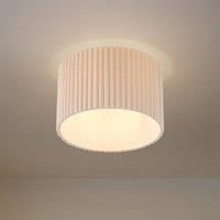 Lindby Libbie ceiling light, 45 cm, linen, cream