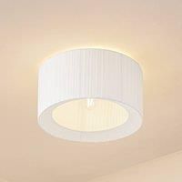 Lindby Virelle ceiling light, white, textile, 40 cm, E27