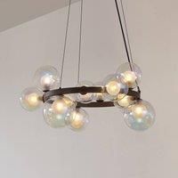 Lucande LED Pendant lamp, rainbow glass, CCT