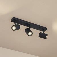Lindby Kardis wall light, dark grey, 3-bulb, metal, GU10