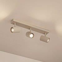 Lindby Kardis wall light, beige, 3-bulb, metal, GU10